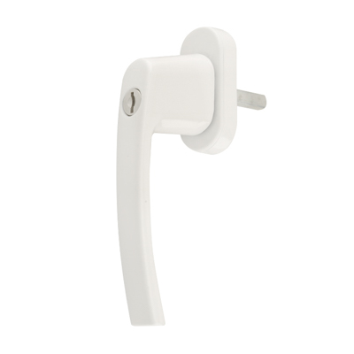 Ручка оконная алюм., 4-х поз., с ключом (2шт), 35 штифт, белая