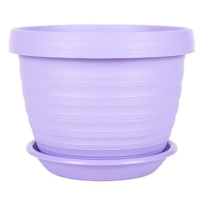 Кашпо пласт  3,0 л d=200 мм h=148 мм 'Толедо' с поддоном лаванда (5Пл)