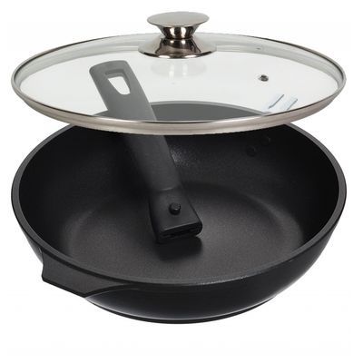 Сковорода алюм 24 см а/п стекл крышка съемная ручка `Традиция` с247а (Kukmara)