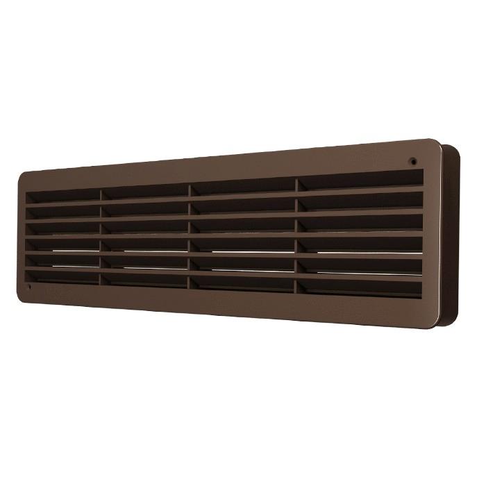 Решетка вентиляционная переточная 450 х 91 мм комп 2 шт пласт. КОРИЧ,