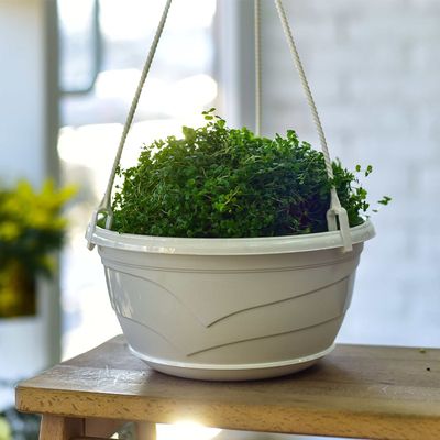 Кашпо пласт подвесное 2,75 л d=225 мм h=120 мм (без подвеса) 'Венеция' белый (5Пл)