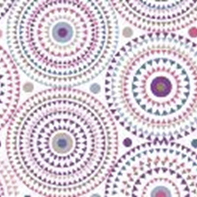 Клеенка н/ткани 1,25х25 м цветные круги/фон белый `Этюд` 592/7 (Колорит)