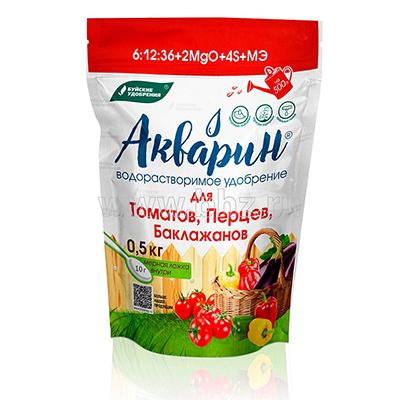 Удобрение Акварин для Томатов, перцев, баклажанов дой-пак 0,5 кг (БХЗ)