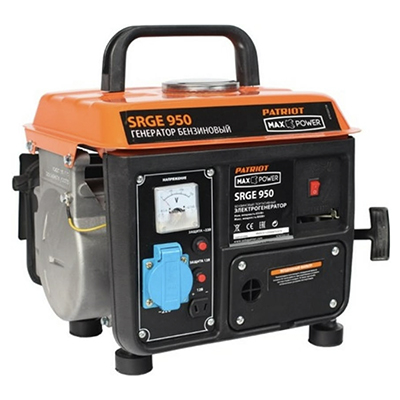 Генератор бензиновый 2-х тактный 2л.с., ручной тип запуска Max Power SRGE  950 PATRIOT