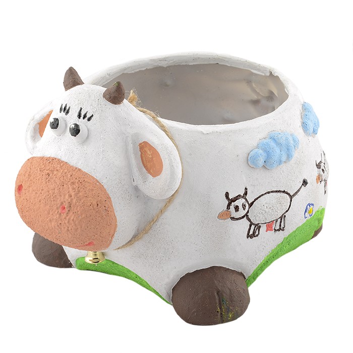 Фигура Садовая-кашпо 'Ванина коровка' полистоун 15 см