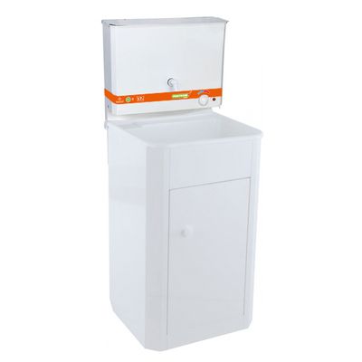 Умывальник с ЭВН 17 л металл бак/пласт мойка/тумба металл белый `PRAKTISCHE HOME`