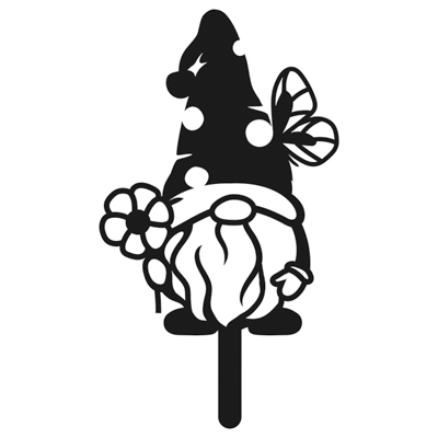 Фигура садовая металл 35 х 20 см 'Гномик с бабочкой и цветком Gardissimo'