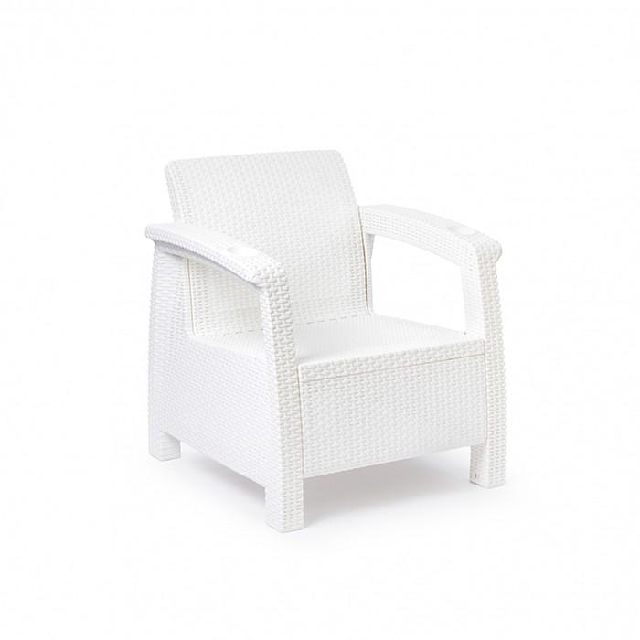 Кресло пластиковое 73х70х79 см белый Ротанг-плюс М8417 (А)