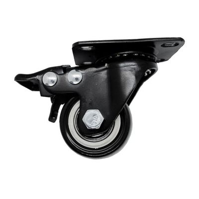 Опора колесная 40мм с пятой, поворот.подшипн.,со стопором черное (SANBERG)