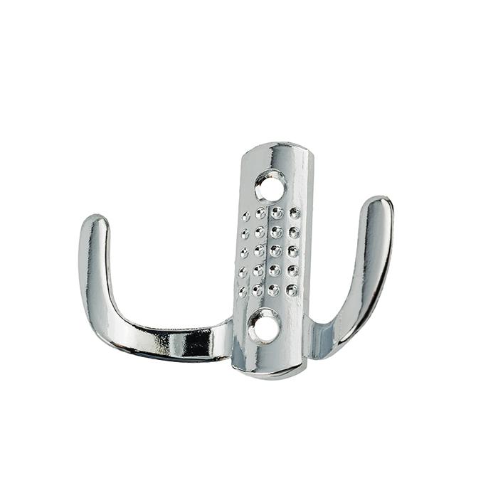 Крючок мебельный `SANBERG` 2-х рожковый 5534/641В ЭК Перфорация (хром) [инд. уп.]