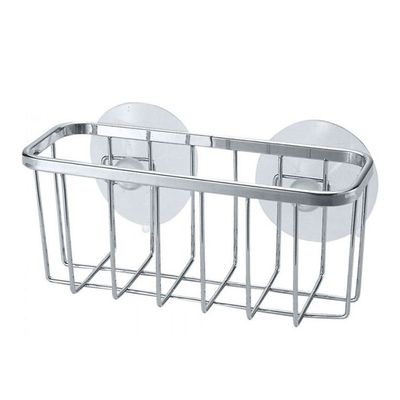 Корзинка для ванной комнаты металл 14х5,3х6,3 см хром на присосках 'Cozy' B-1