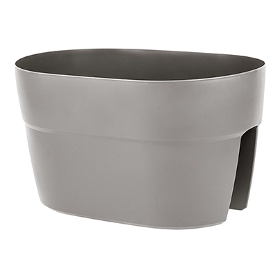 Кашпо пласт 12,0 л 400х260 мм h=220 мм на перила с креплениями французский платан IG660310105 (ПР)