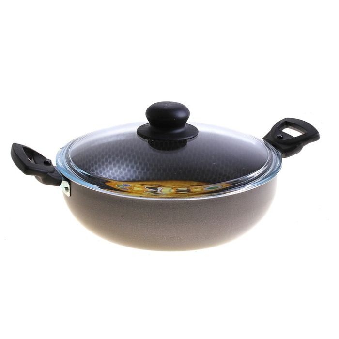 Жаровня алюм 26 см а/п стекл крышка `Discovery` сд-013 (Scovo)