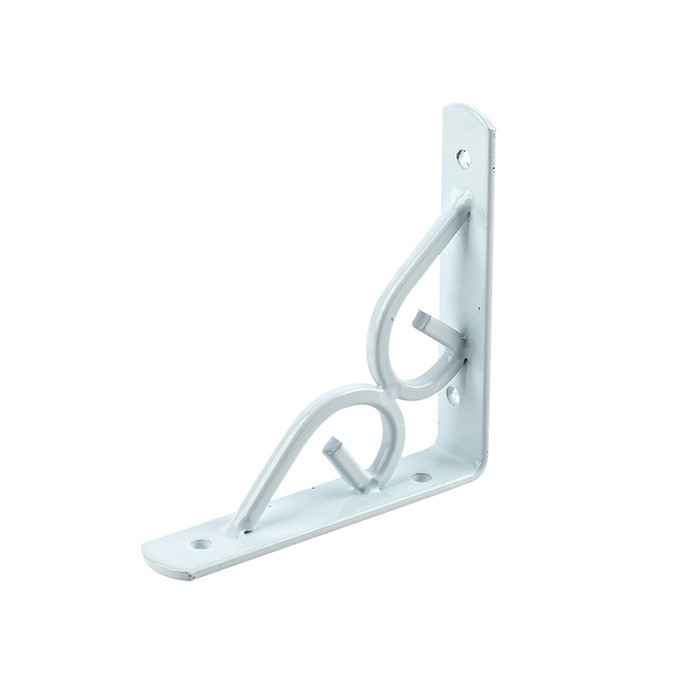 Угловая консоль фигурная ВЕРОНА `SANBERG` 100х100х3мм бел