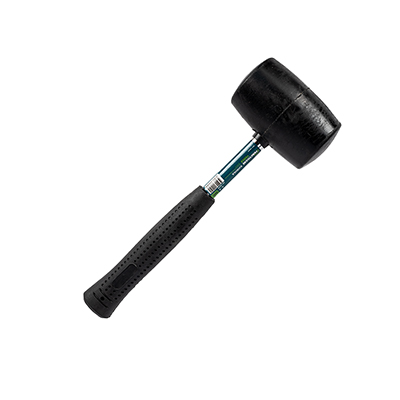 Киянка `PRAKTISCHE TOOLS`, металлическая обрезиненная рукоятка, черная резина, 680 г