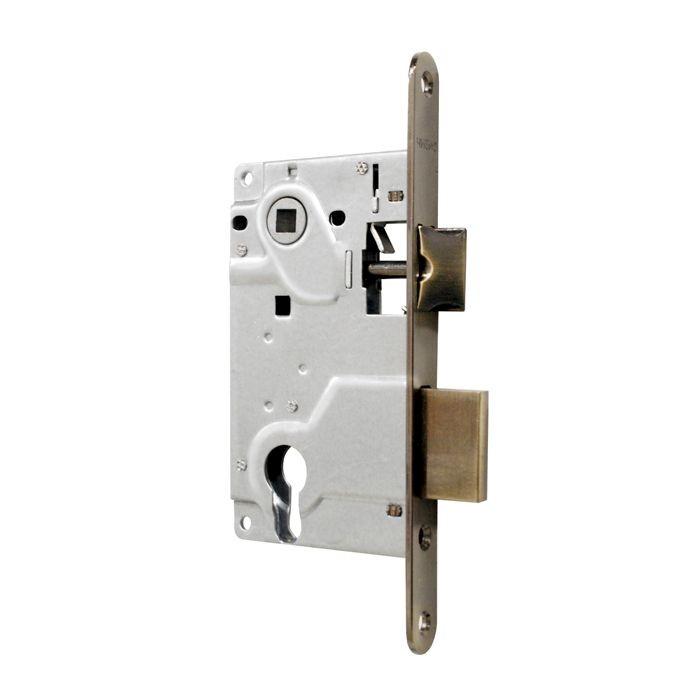 ЯЯЗамок врезной `ЧИБИС` 8550A/285 АВ (бронза) прям риг,защ,м/о85 мм,под м/ц и руч