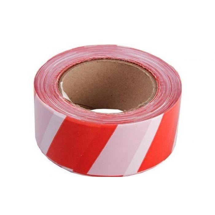 Лента сигнальная для ограждения 50 х 150 м Бело-красная