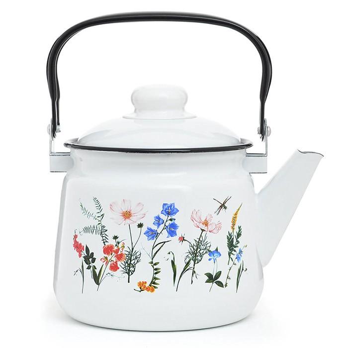 Чайник наплитный эмалир 2,5 л 'Луговые цветы' ЭТ-75267 (Эстет)