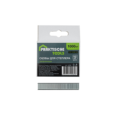 Скобы для степлера 12 мм (11.3 х 0.7), тип 53, закалённые, `PRAKTISCHE TOOLS`, 1000 шт.