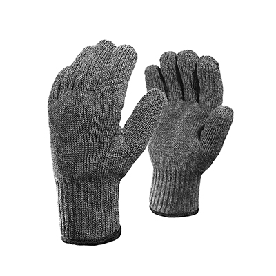 Перчатки ШЕРСТЬ Двойной Вязки б/ПВХ серые 'Praktische Home' (108 г)