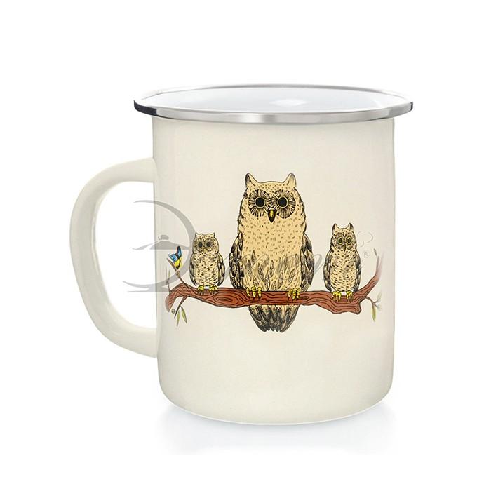Кружка эмалир 0,5 л 'Совы' ЭТ-72573 (Эстет)