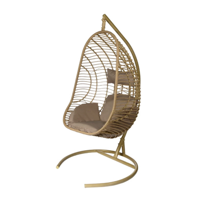 Кресло подвесное 'Екатерина' бежевое, бежевая подушка, нагрузка до 160 кг