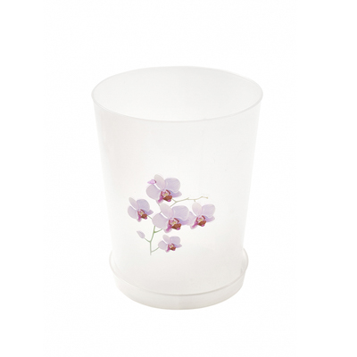Кашпо пласт для орхидей 3,5 л d=170 мм h=215 мм с поддоном прозрачный м1606 (А)