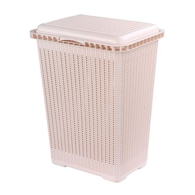 Корзина для белья 25 л 'Вязаное плетение' бежевый м6904 (А)