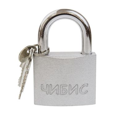 Замок навесной `ЧИБИС` CР366 63мм сталь,хромир покр,закал дуж (d=10) ,3 англ кл Blister