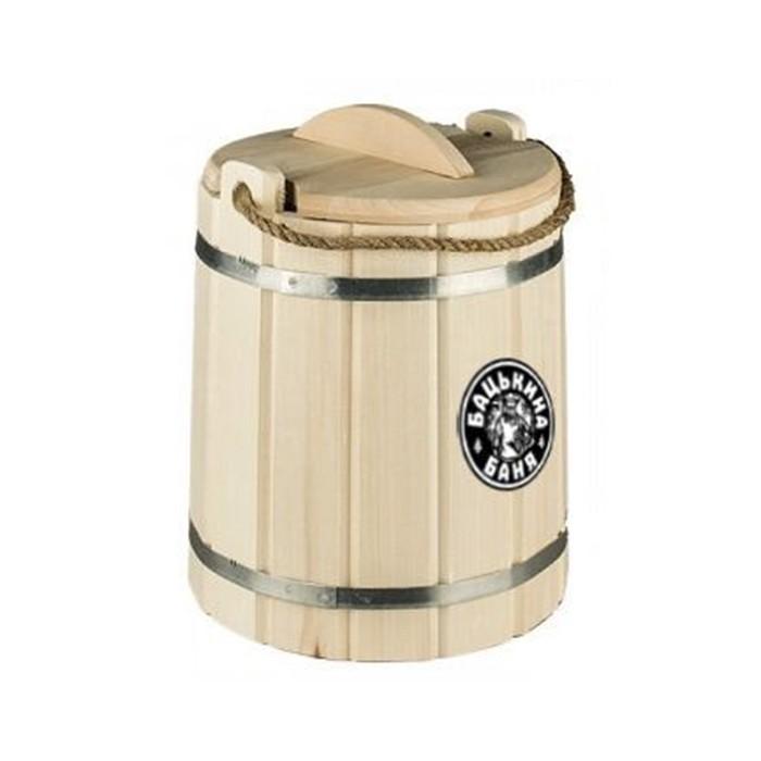 Ведро бондарное 10 л с крышкой (Бацькина баня)