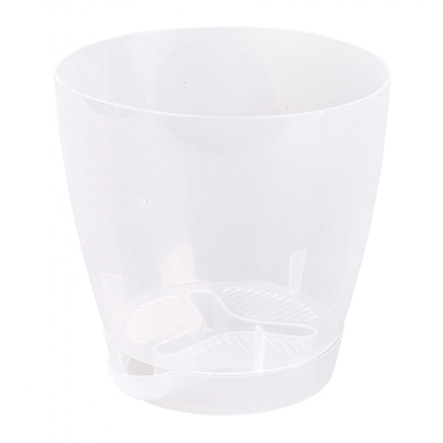 Кашпо пласт для орхидей 1,5 л d=140 мм h=145 мм 'Адель' с пристежным поддоном прозрачный м7332 (А)