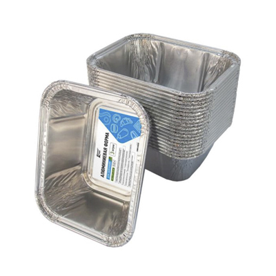 Формы алюминиевые 0,43 л 14,4х11,9х4 см 3шт/упак (Домашний сундук)