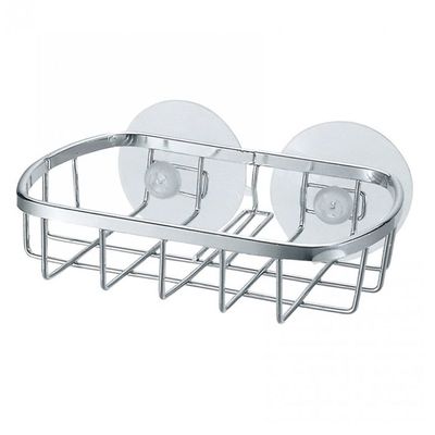 Мыльница металл подвесная 13х9х3 см хром на присосках 'Cozy' SD-2