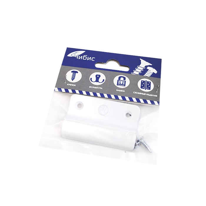 Ручка для внешнего закрывания балконной двери металл (бел) на подвесе (К)