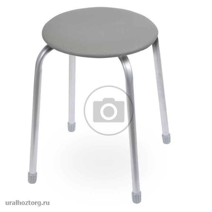 Табурет мягк.круг.сид. до 100 кг, 4 опоры, серый `Эконом 2` ТЭ2/С (Ника)