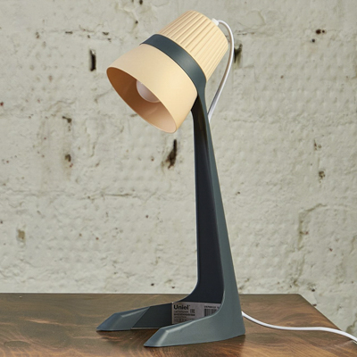 Светильник настольный 40W E14 Uniel чёрный с кремовым