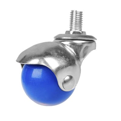 Опора колесная 40мм с болтом М10, поворот.подшипн., кругл. голубое (SANBERG)