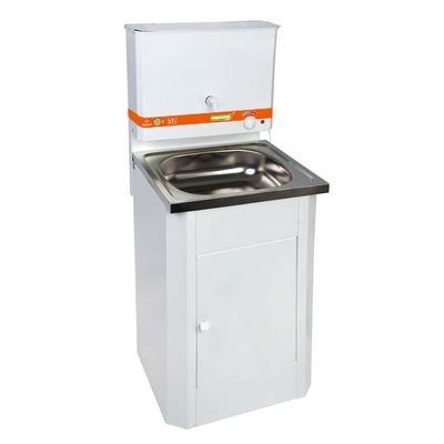 Умывальник без ЭВН 17 л металл бак/нерж.мойка/тумба металл белый `PRAKTISCHE HOME`