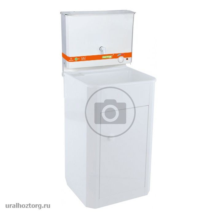 Умывальник с ЭВН 17 л металл бак/пласт мойка/тумба металл белый `PRAKTISCHE HOME`
