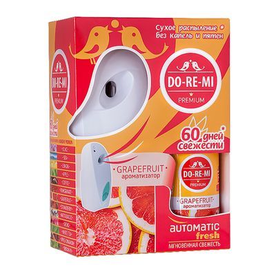 Комплект освежитель+автомат.диспенсер `До-ре-ми Премиум` Грейпфрут фреш