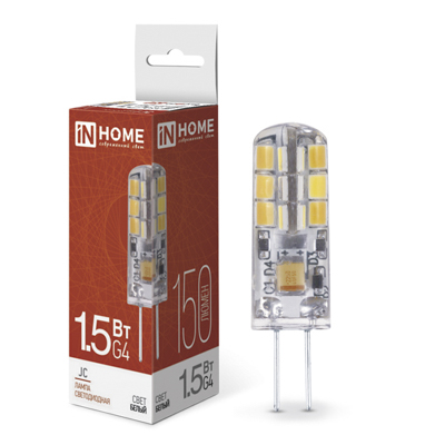 Лампа светодиодная LED-JC 1.5Вт 12В G4 4000К 150Лм IN HOME