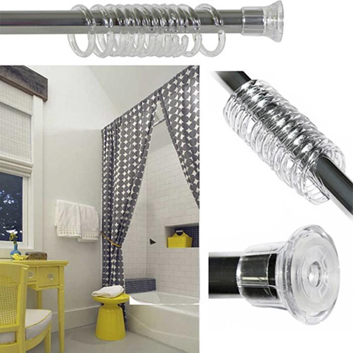 Карниз для ванной 120-210 см телескоп металлик (Aqua-Prime)