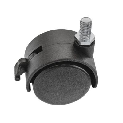 Опора колесная 40мм с болтом М8 со стопором черн. (SANBERG) [инд. уп.] [груп.10шт]