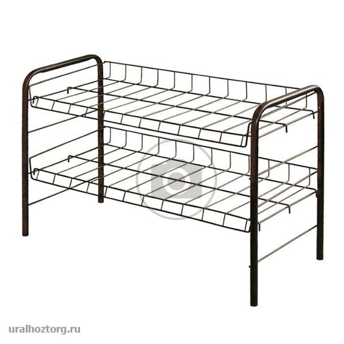 Этажерка метал для обуви 2 полки 66х28х44 см черный ЭТ3/Ч (Ника)