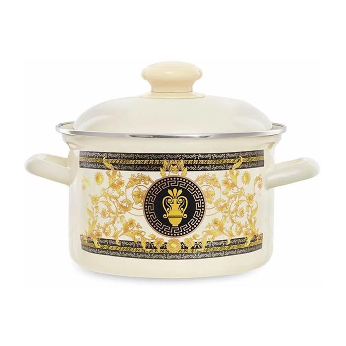 Кастрюля эмалир 2,0 л цилиндр `Греческий узор` ЭЭТ-72520 (Эстет)