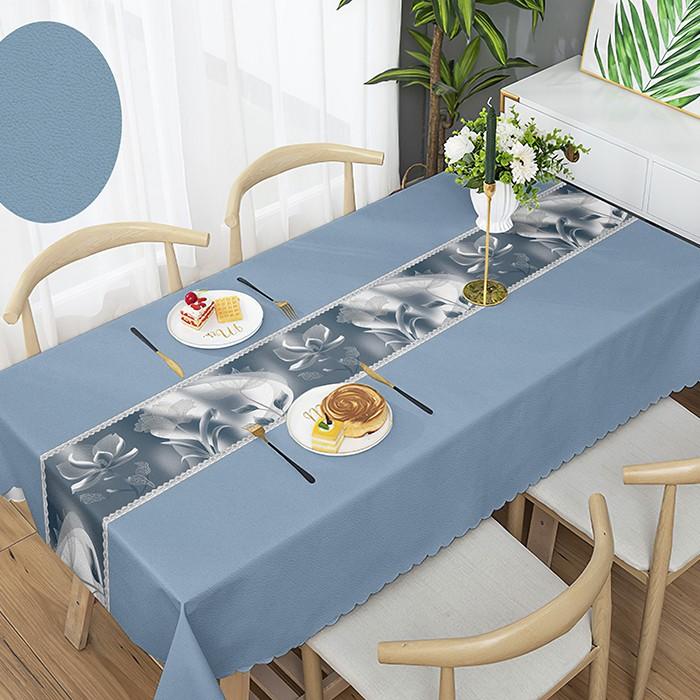 Клеенка н/ткани 1,37х20 м цветы/фон синий `Grace-Матовая` ST1072 (ТМ)