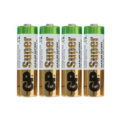Батарейка алкалиновая `GP` Super Alkaline 24ARS-2SB4 R3/AAA (пленка-4)