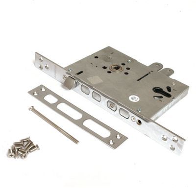 Замок врезной Апекс Т-34-CR (хром) корпус,защ,4риг,м/о 85 мм, под м/ц и ручку