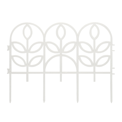 Ограждение садовое пласт `Флора` 300 см х 34 см белое