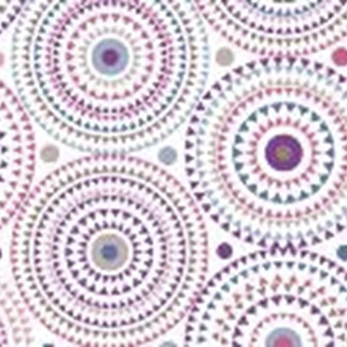 Клеенка н/ткани 1,25х25 м цветные круги/фон белый `Этюд` 592/7 (Колорит)